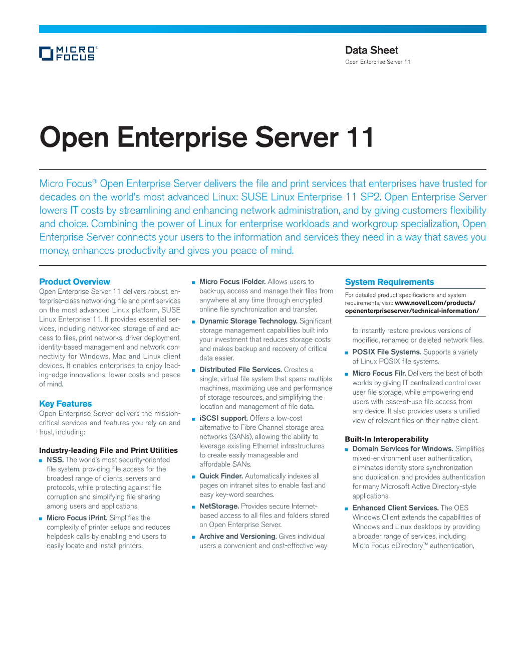Open Enterprise Server 11