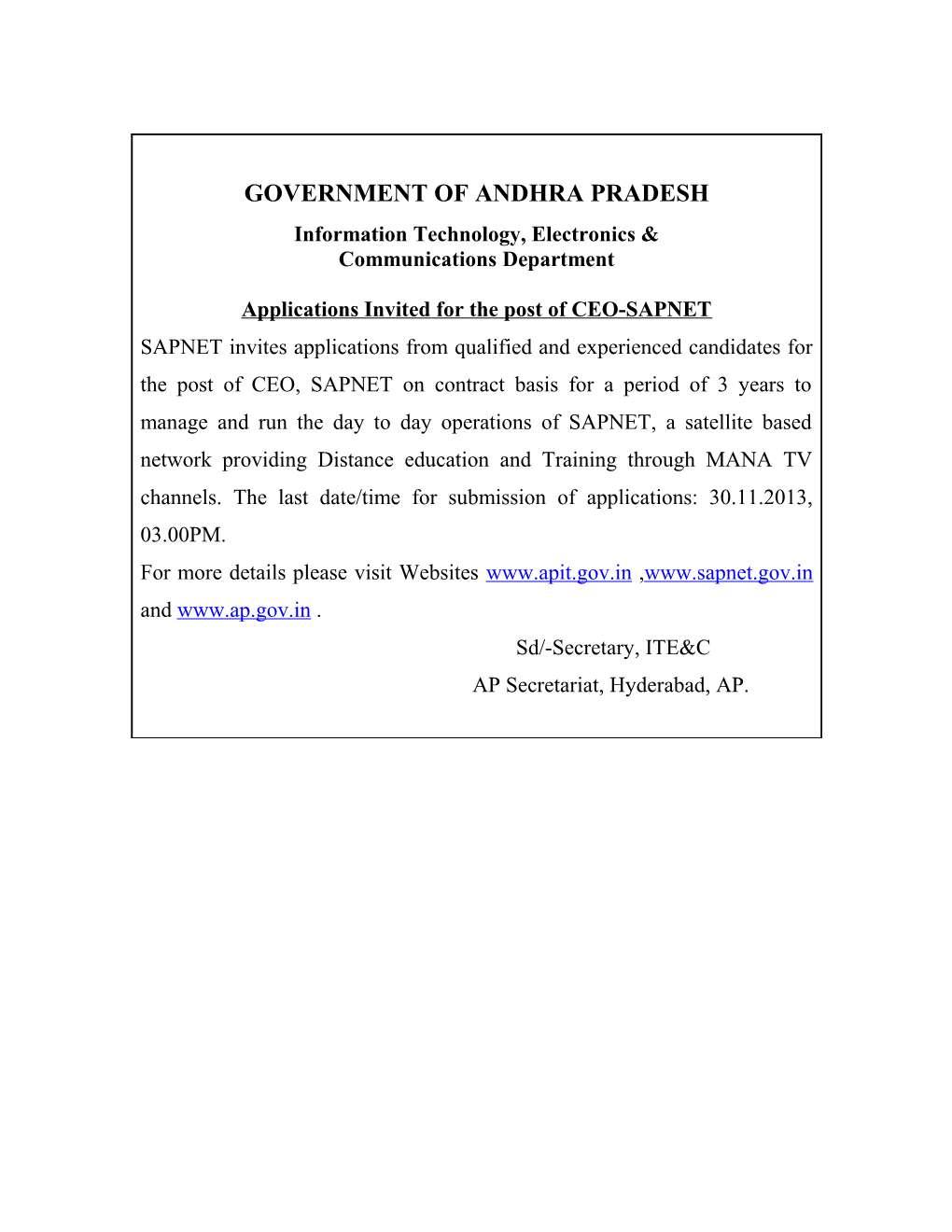 Government of Andhra Pradesh s13