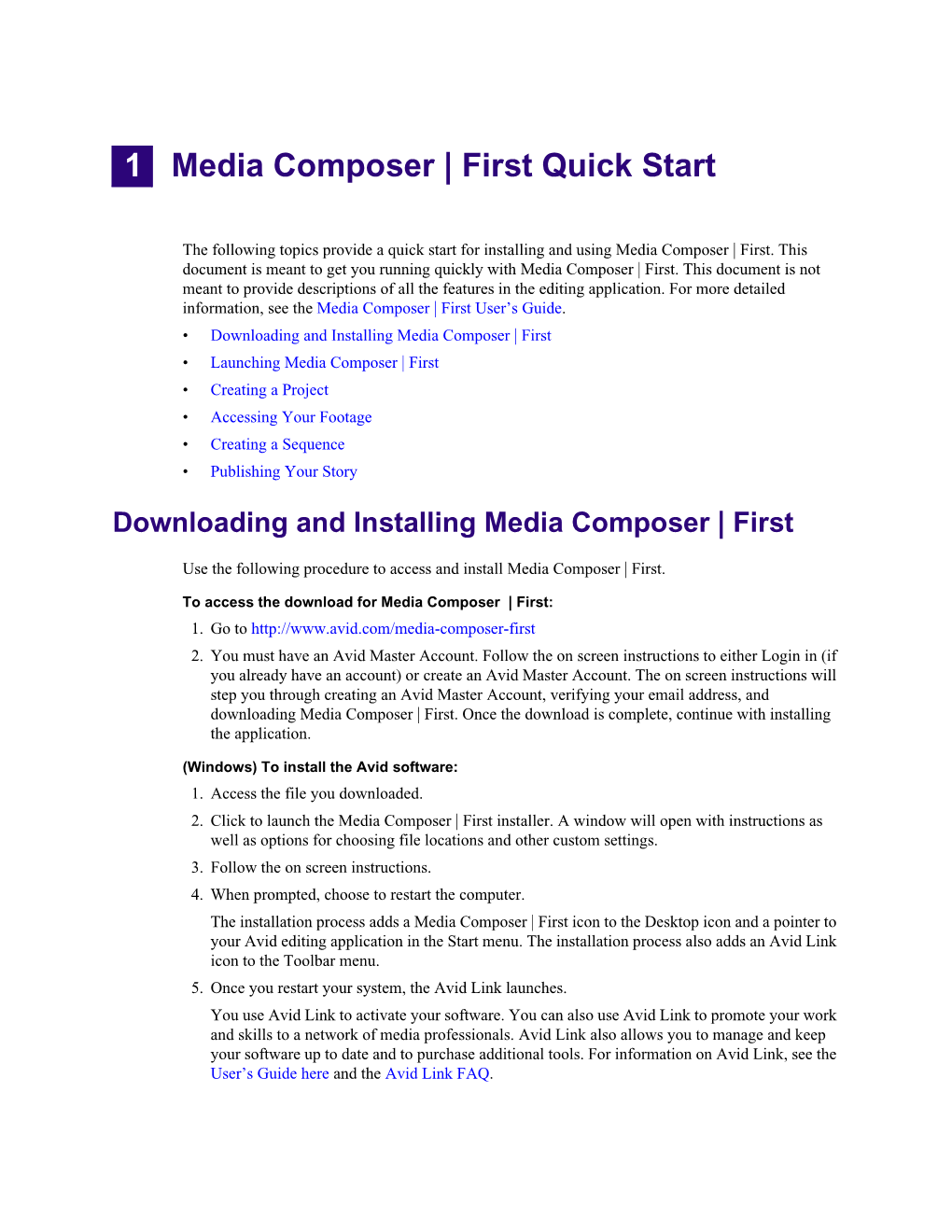 Media Composer First Getting Started