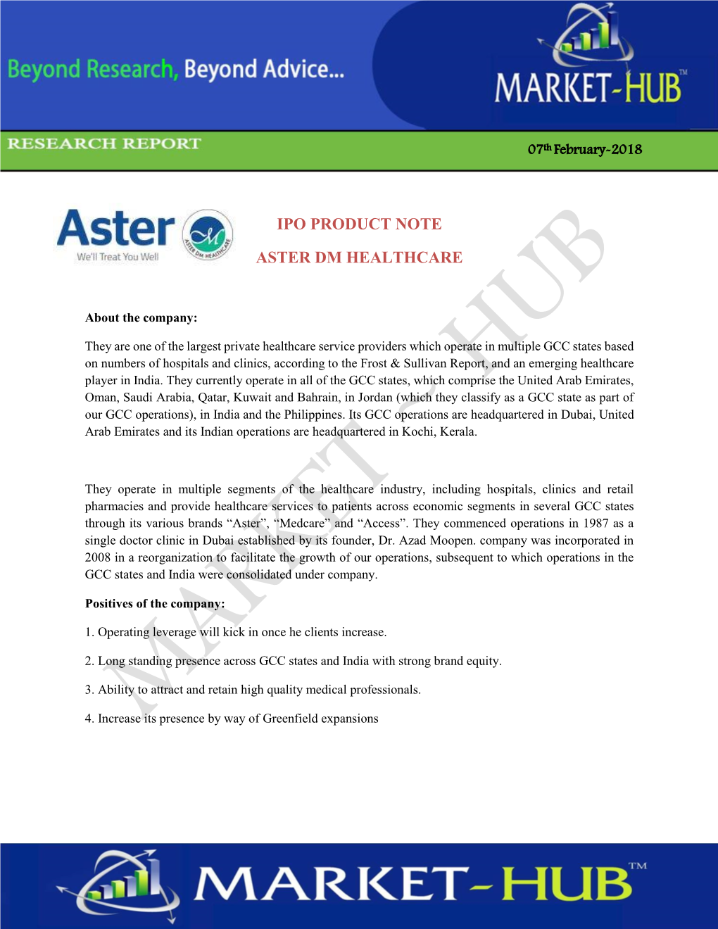 Ipo Product Note Aster Dm Healthcare