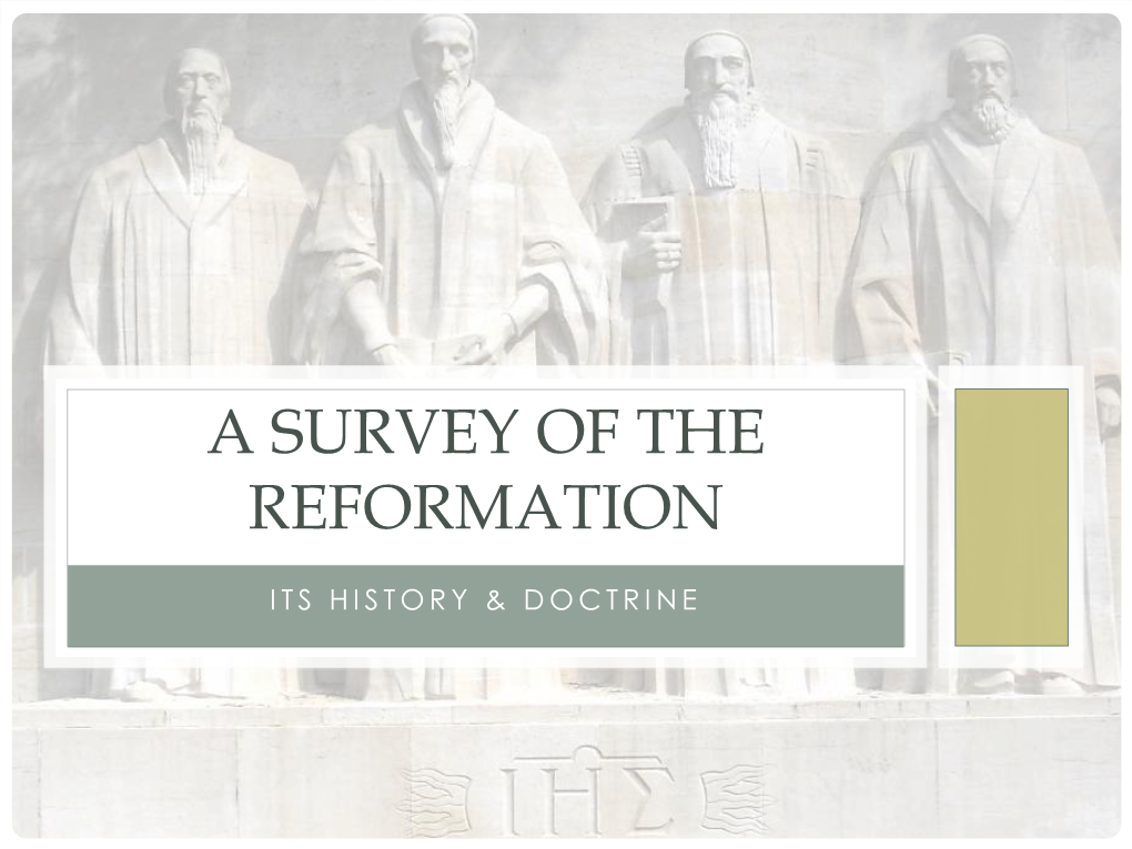 A Survey of the Reformation