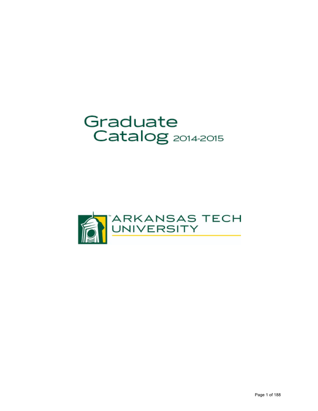 Arkansas Tech University 2014-2015 Graduate Catalog