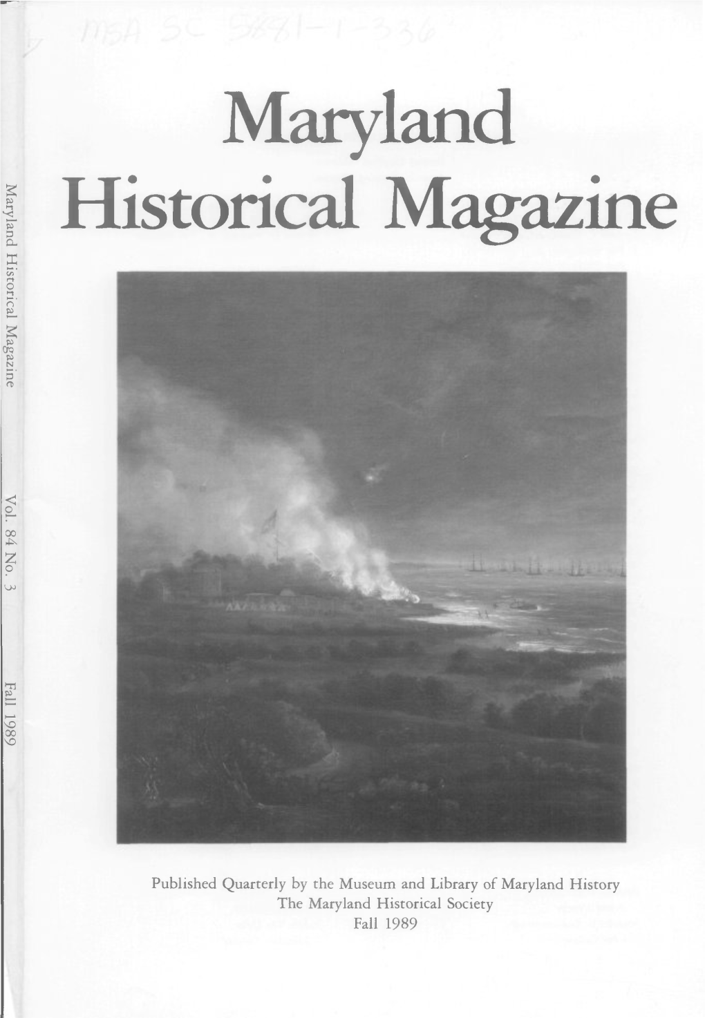 Maryland Historical Magazine, 1989, Volume 84, Issue No. 3