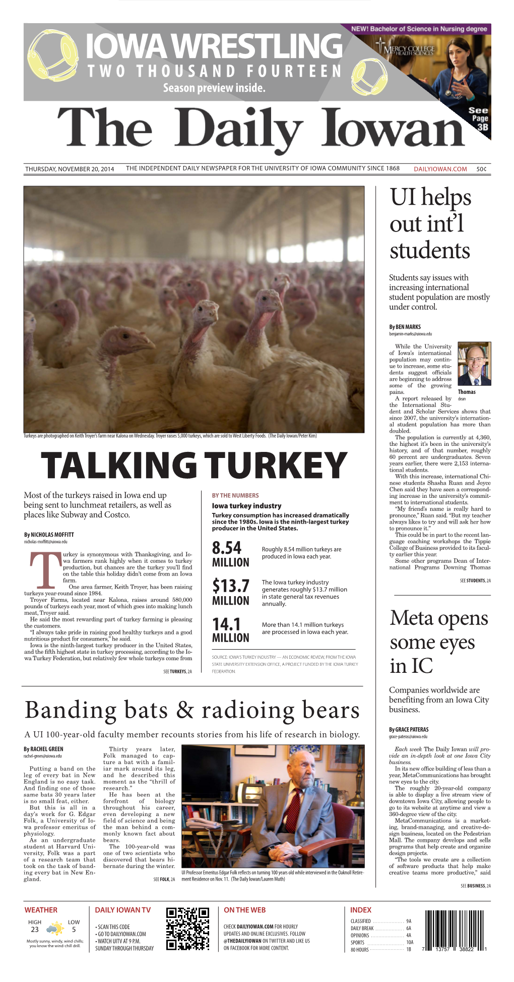 Daily Iowan (Iowa City, Iowa), 2014-11-20