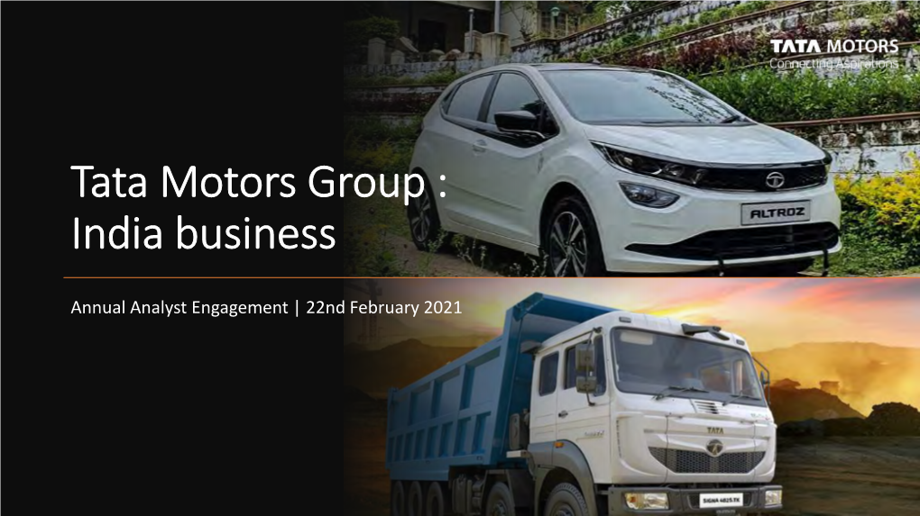 Tata Motors Group : India Business