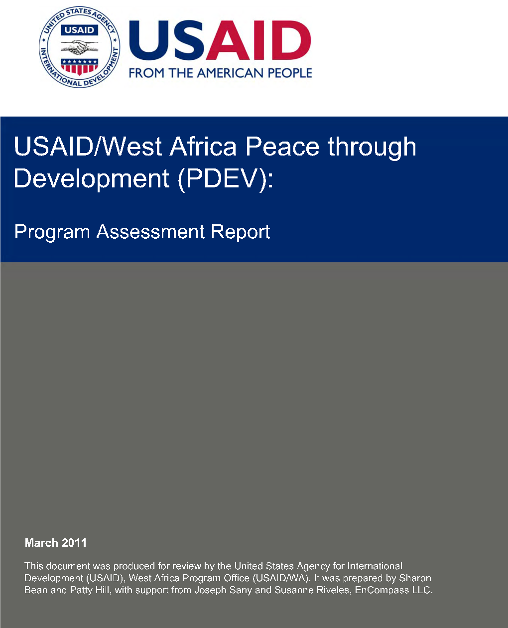 USAID PDEV Program Assessment | March 2011 | Encompass LLC I