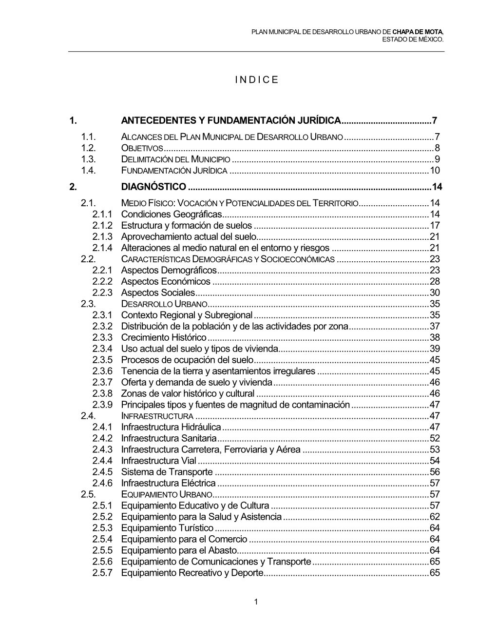 Plan Municipal De Desarrollo Urbano De Chapa De Mota, Estado De México