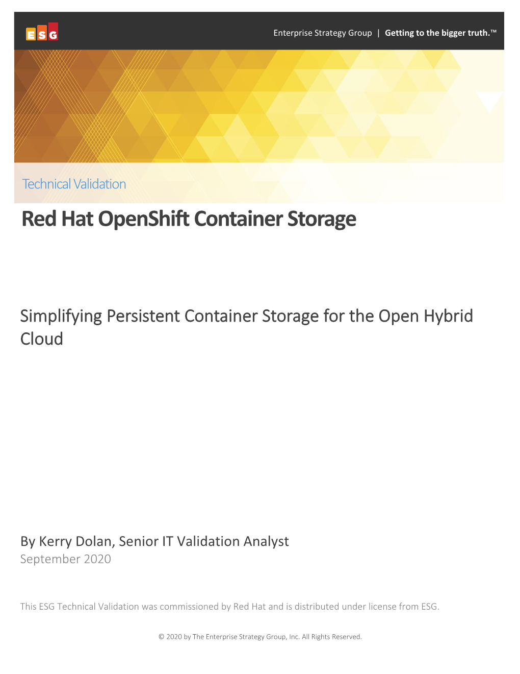 Red Hat Openshift Container Storage