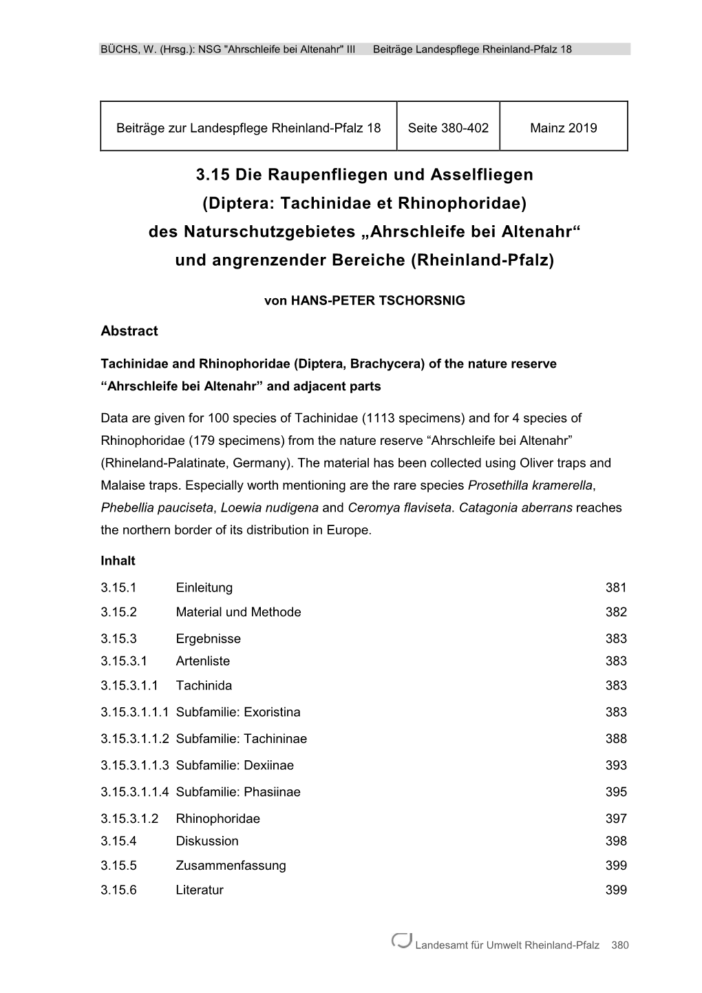 3.15 Die Raupenfliegen Und Asselfliegen (Diptera