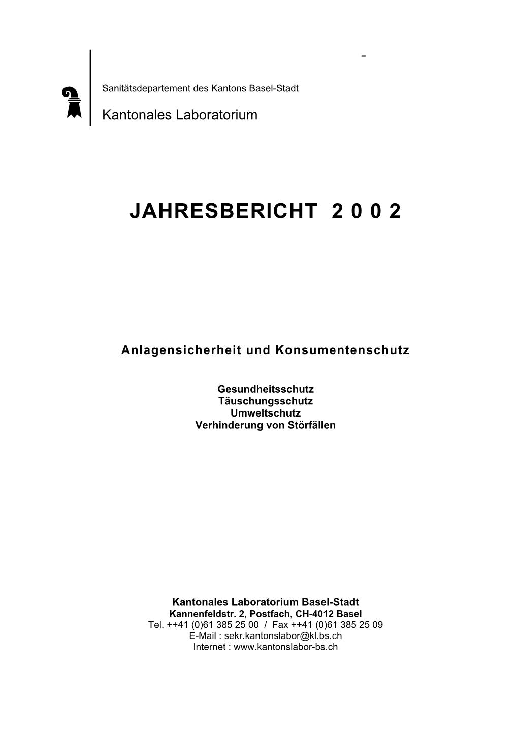 Jahresbericht 2 0 0 2