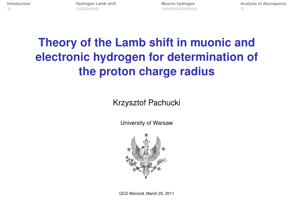 Theory of the Lamb Shift in Muonic and Electronic Hydrogen for Determination of the Proton Charge Radius