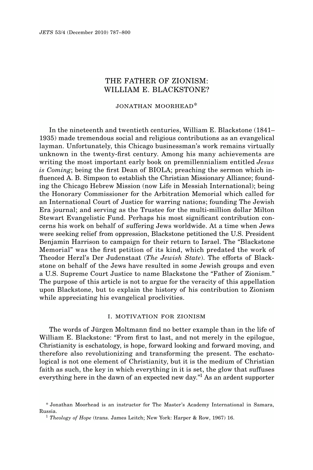 William E. Blackstone?