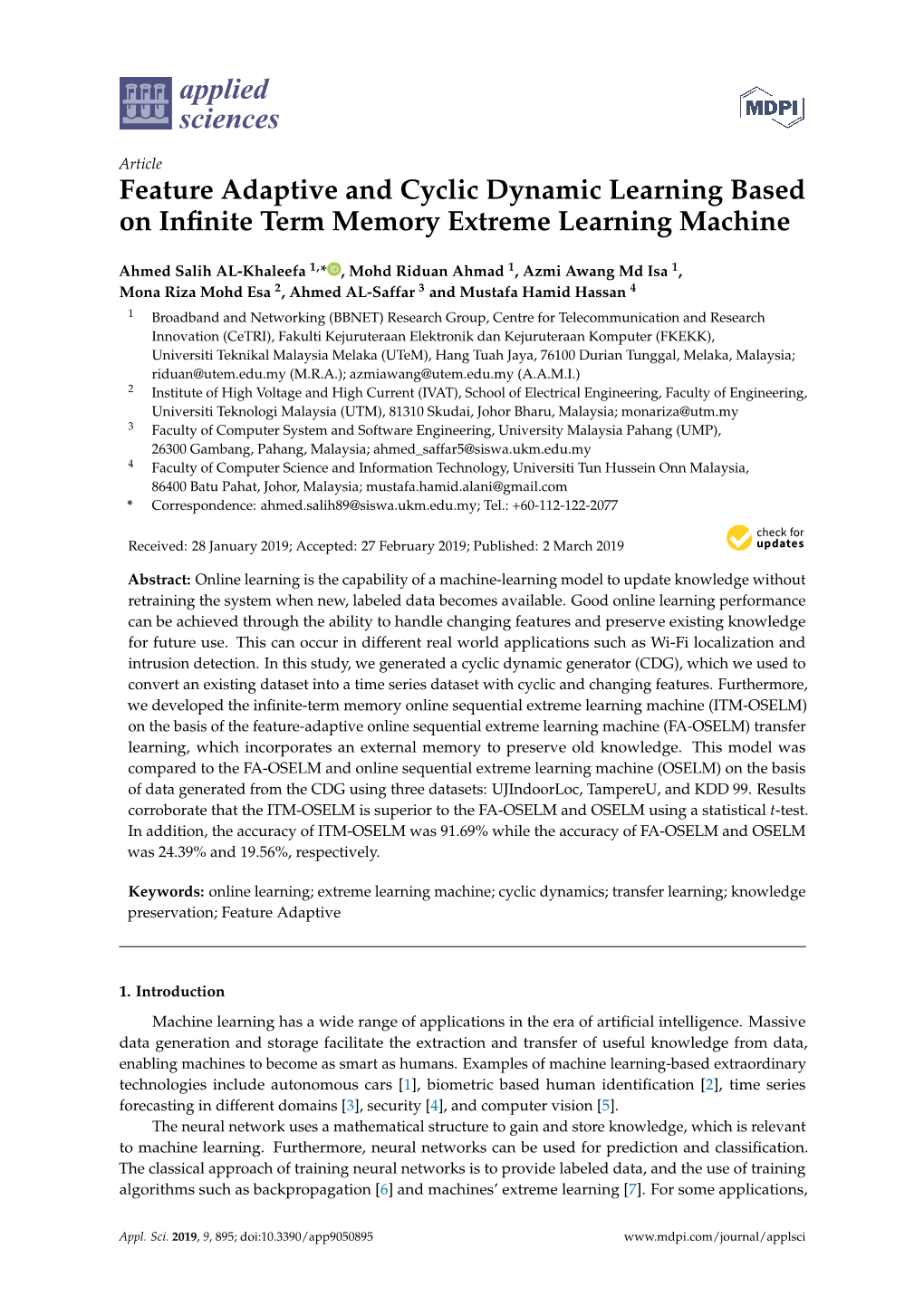 Feature Adaptive and Cyclic Dynamic Learning Based on Infinite Term