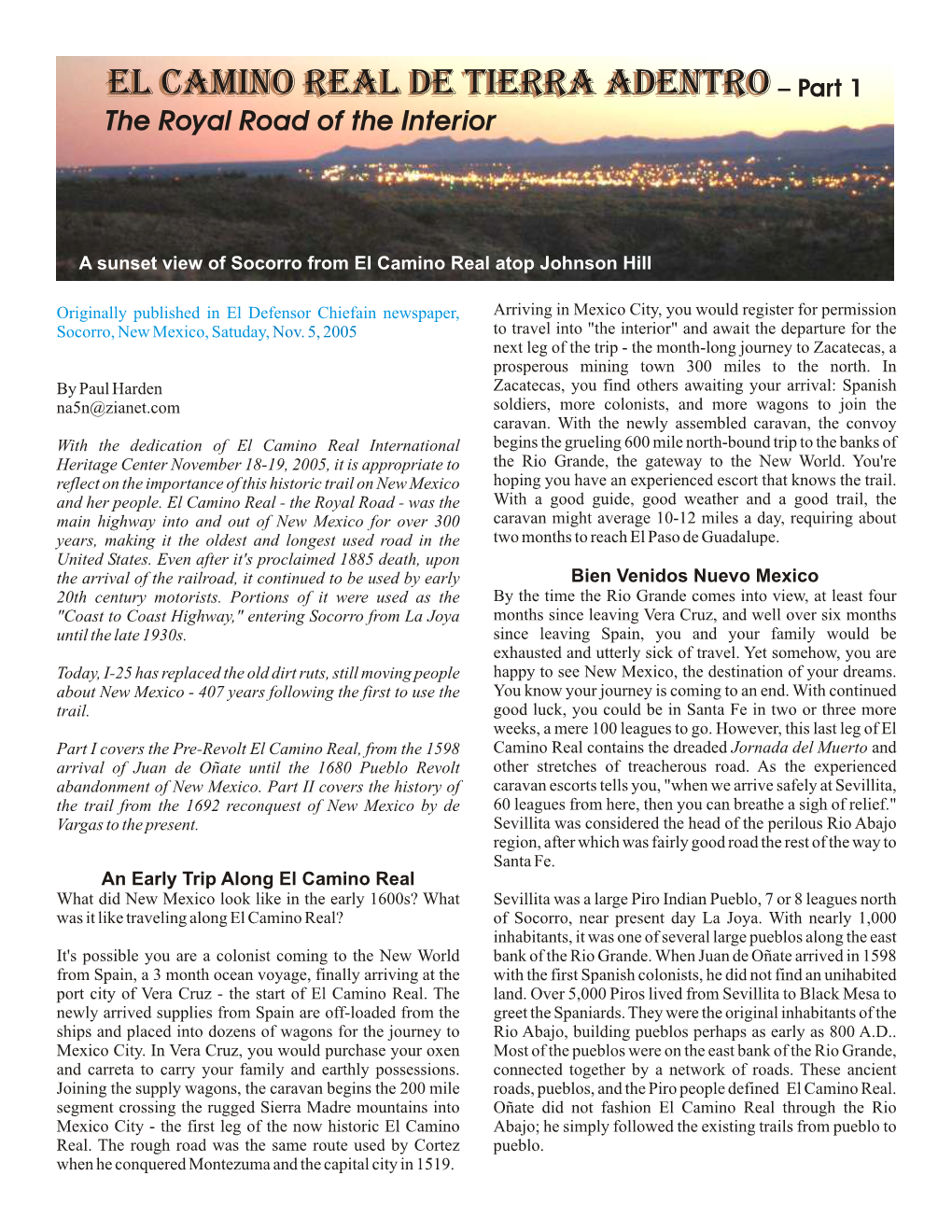 El Camino Real De Tierra Adentro – Part I Page 2