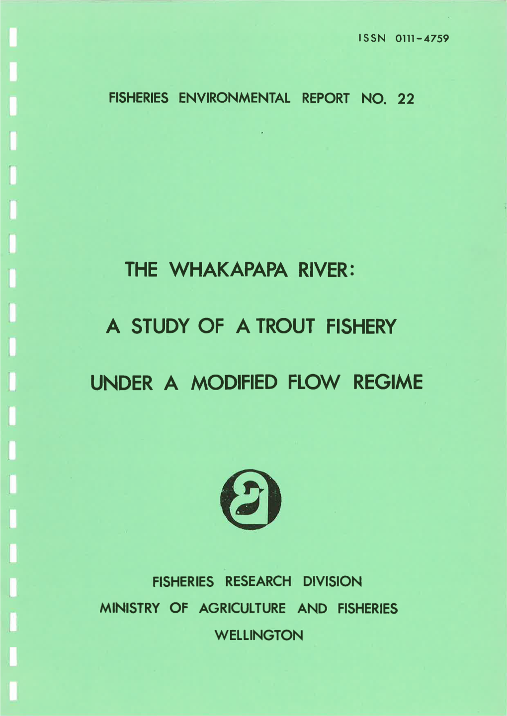 The Whakapapa River: a Study of a Trout Fishery