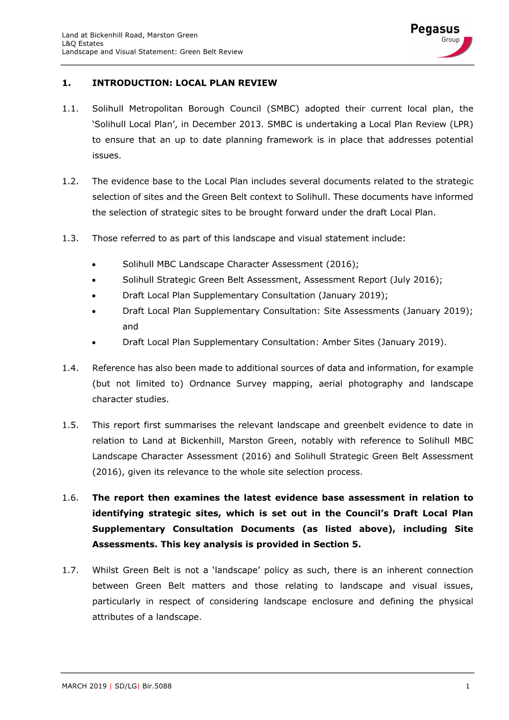 LOCAL PLAN REVIEW 1.1. Solihull Metropolitan Borough Council