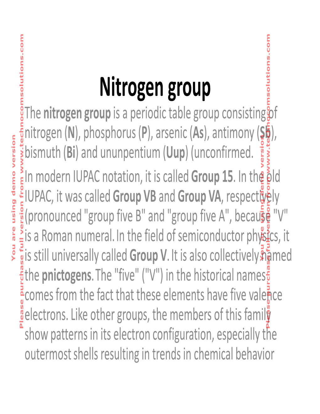 Nitrogen Group