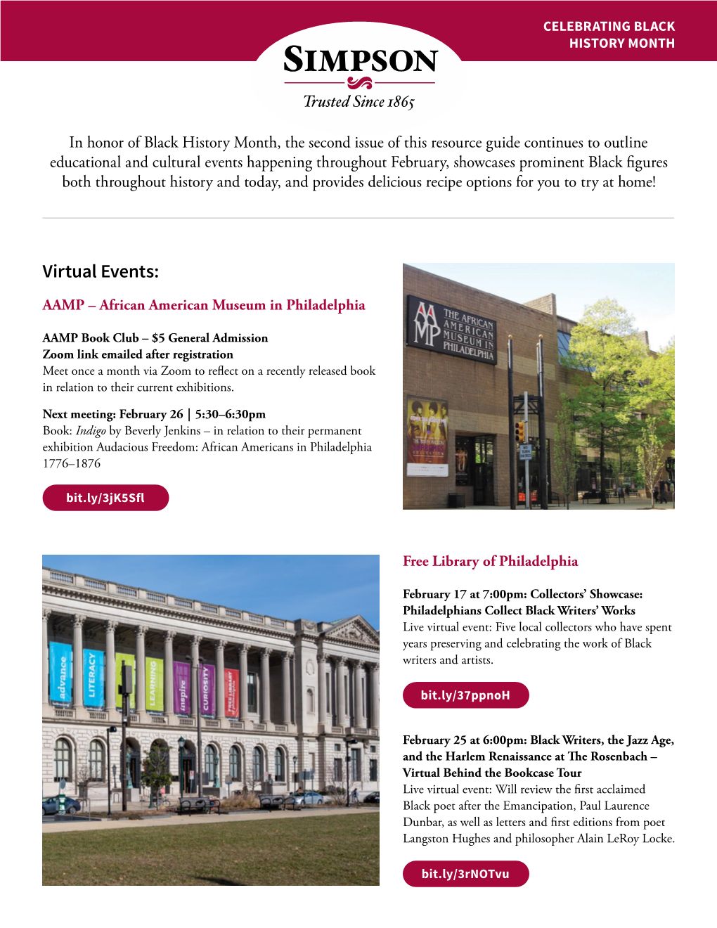 Virtual Events: AAMP – African American Museum in Philadelphia