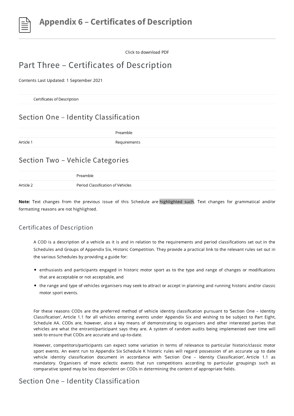 Appendix 6 – Certificates of Description