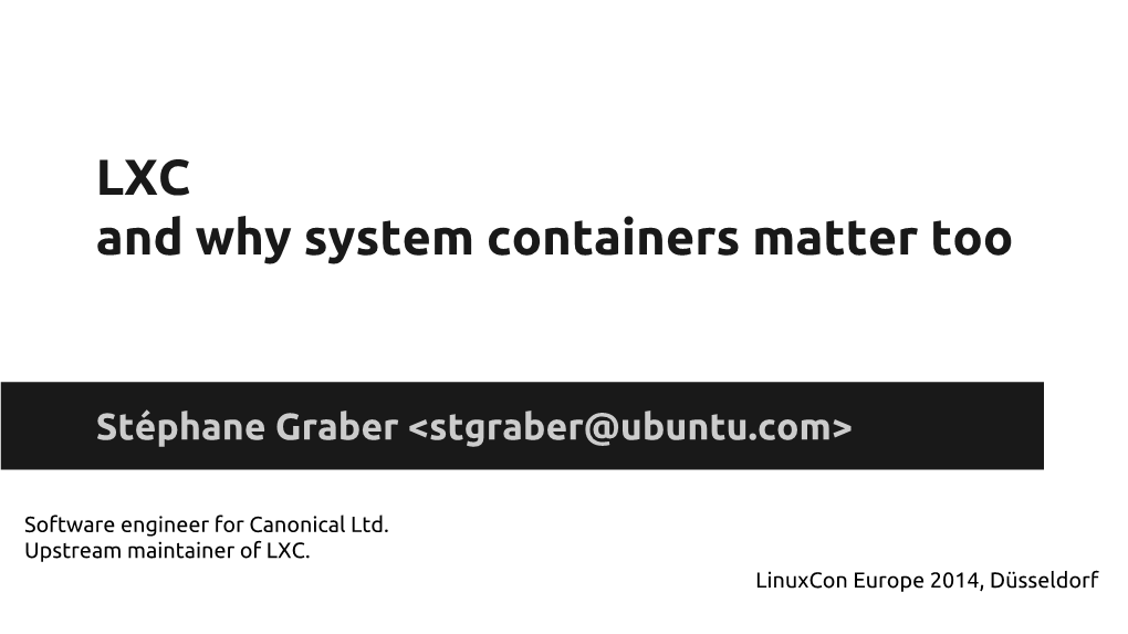 LXC and Why System Containers Matter Too