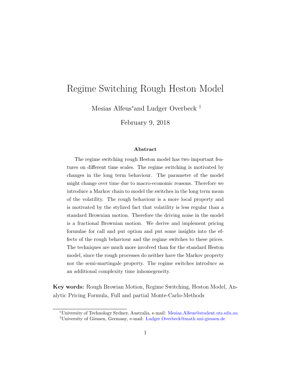 Regime Switching Rough Heston Model