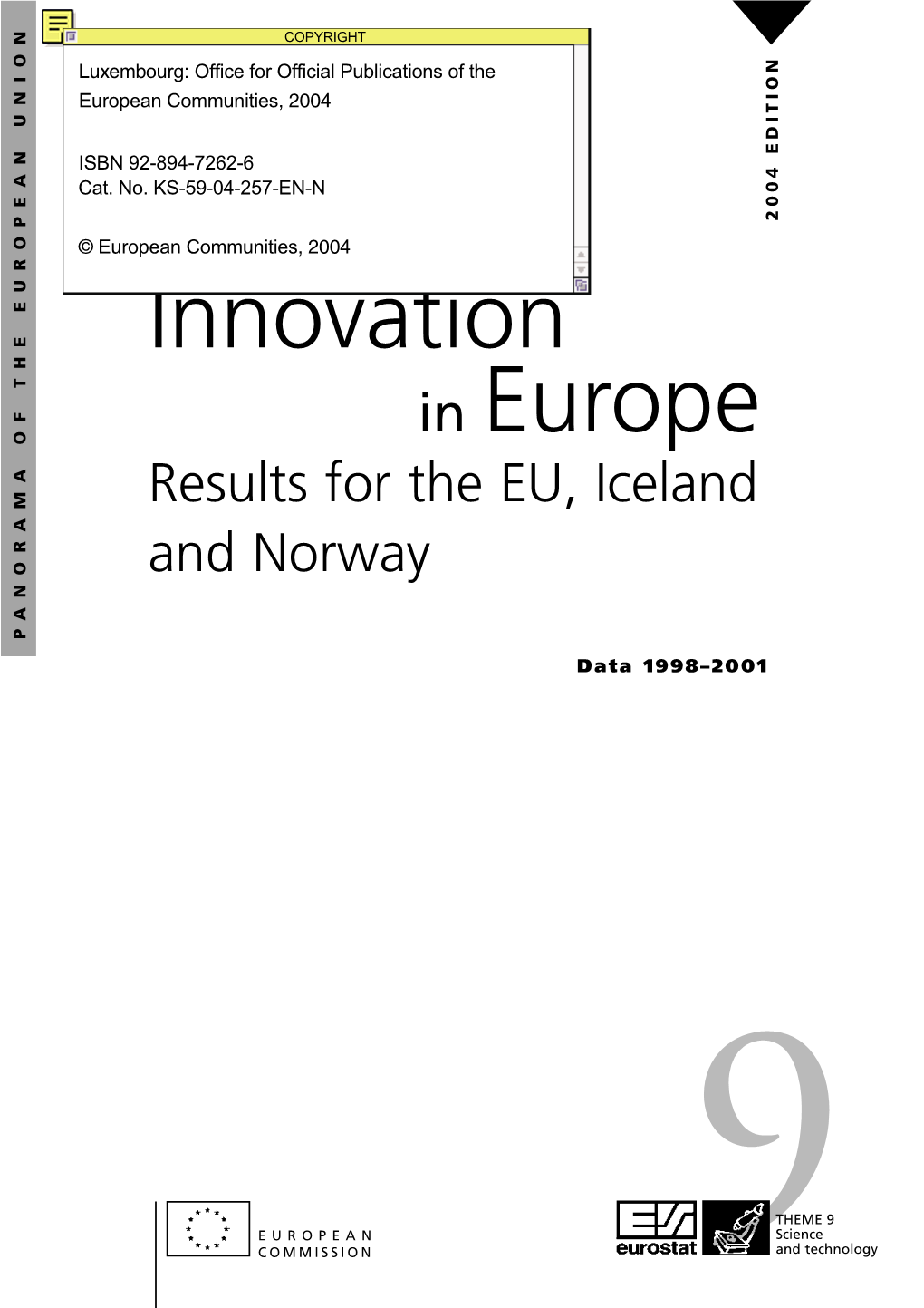 Innovation in Europe — Results for the Eu, Iceland and Norway