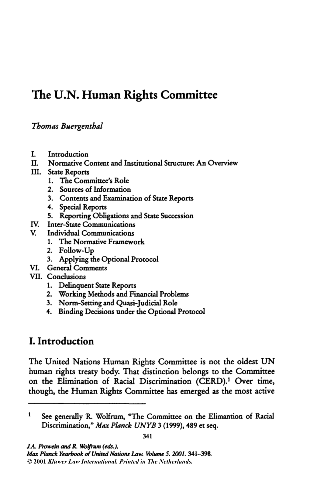 The U.N. Human Rights Committee