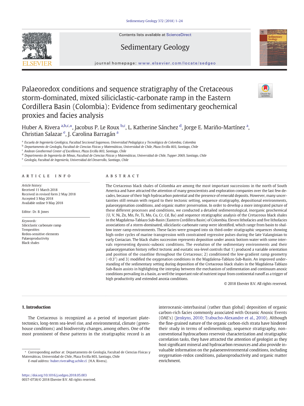 Palaeoredox Conditions and Sequence Stratigraphy of The