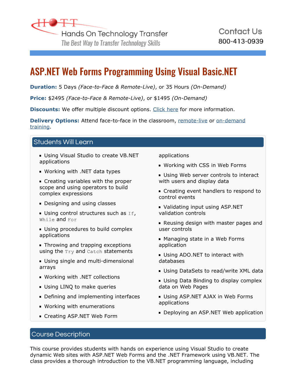 ASP.NET Web Forms Course