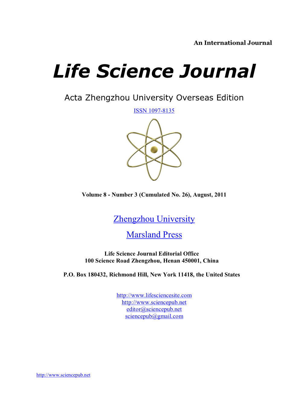 Acta Zhengzhou University Overseas Edition ISSN 1097-8135