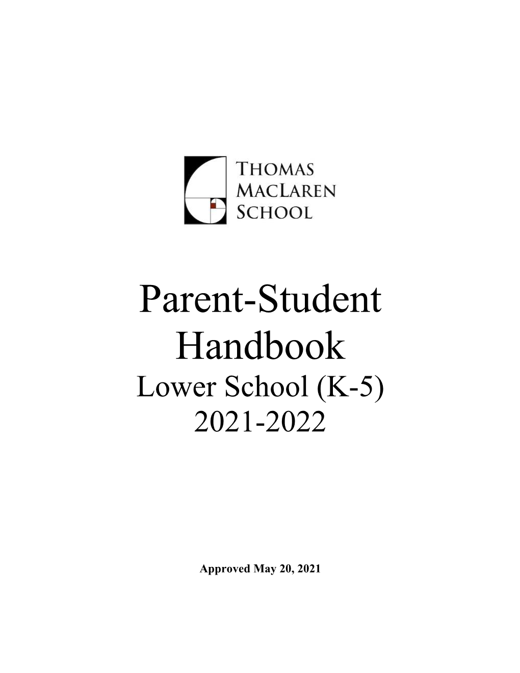 Parent-Student Handbook Lower School (K-5)