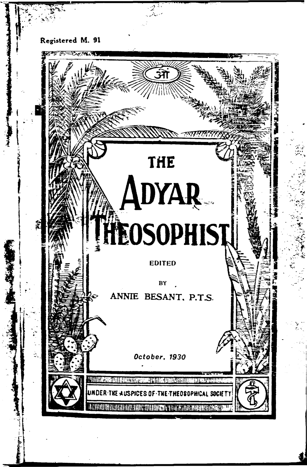 Adyar, Madras, India 1931