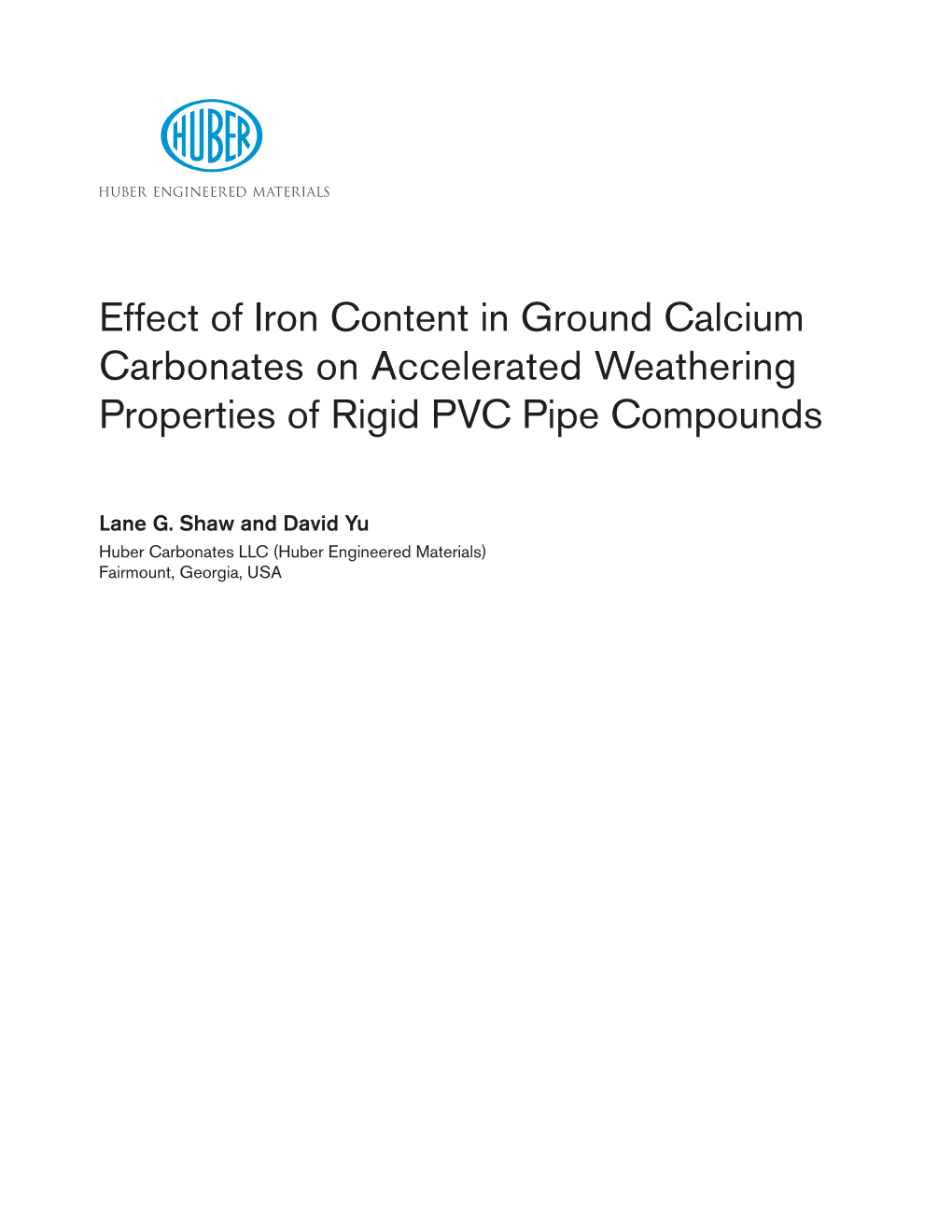 Effect of Iron Content in Ground Calcium Carbonates on Accelerated Weathering Properties of Rigid PVC Pipe Compounds