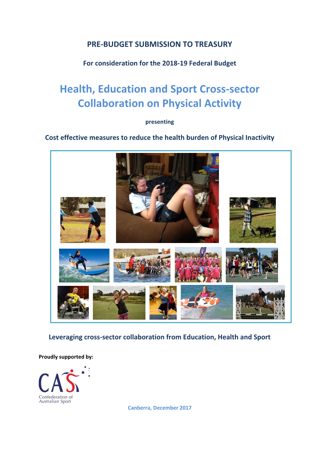 Health, Education and Sport Cross-Sector Collaboration on Physical Activity