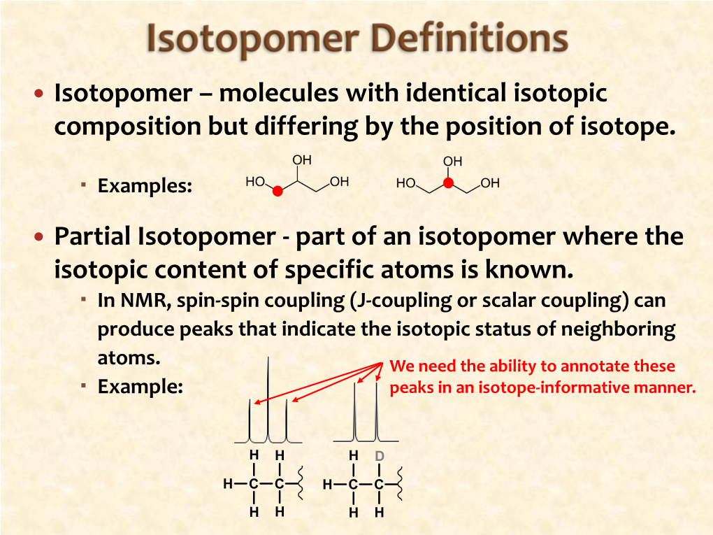 Isotopomer – Molecules with Identical Isotopic Composition but Differing by the Position of Isotope