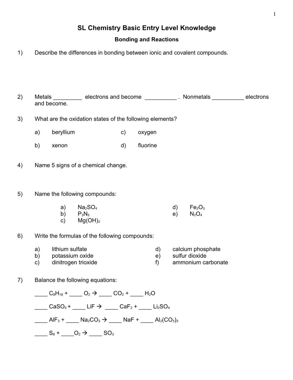 Review for Monday S Quiz