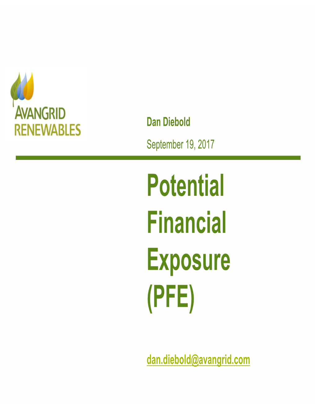 Potential Financial Exposure (PFE)