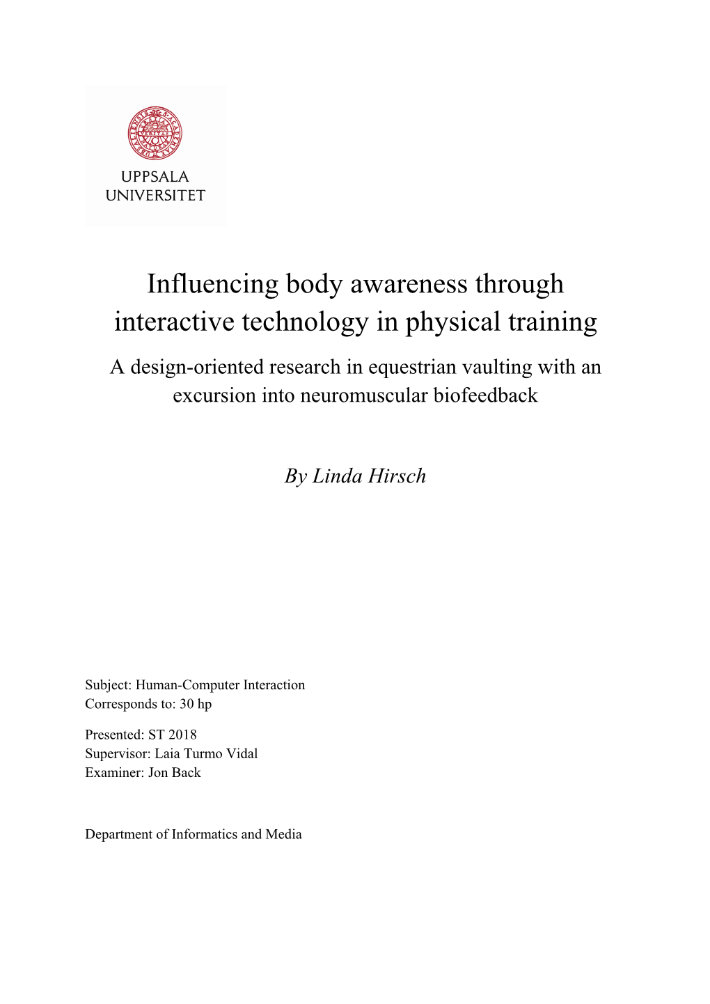 Influencing Body Awareness Through Interactive Technology in Physical