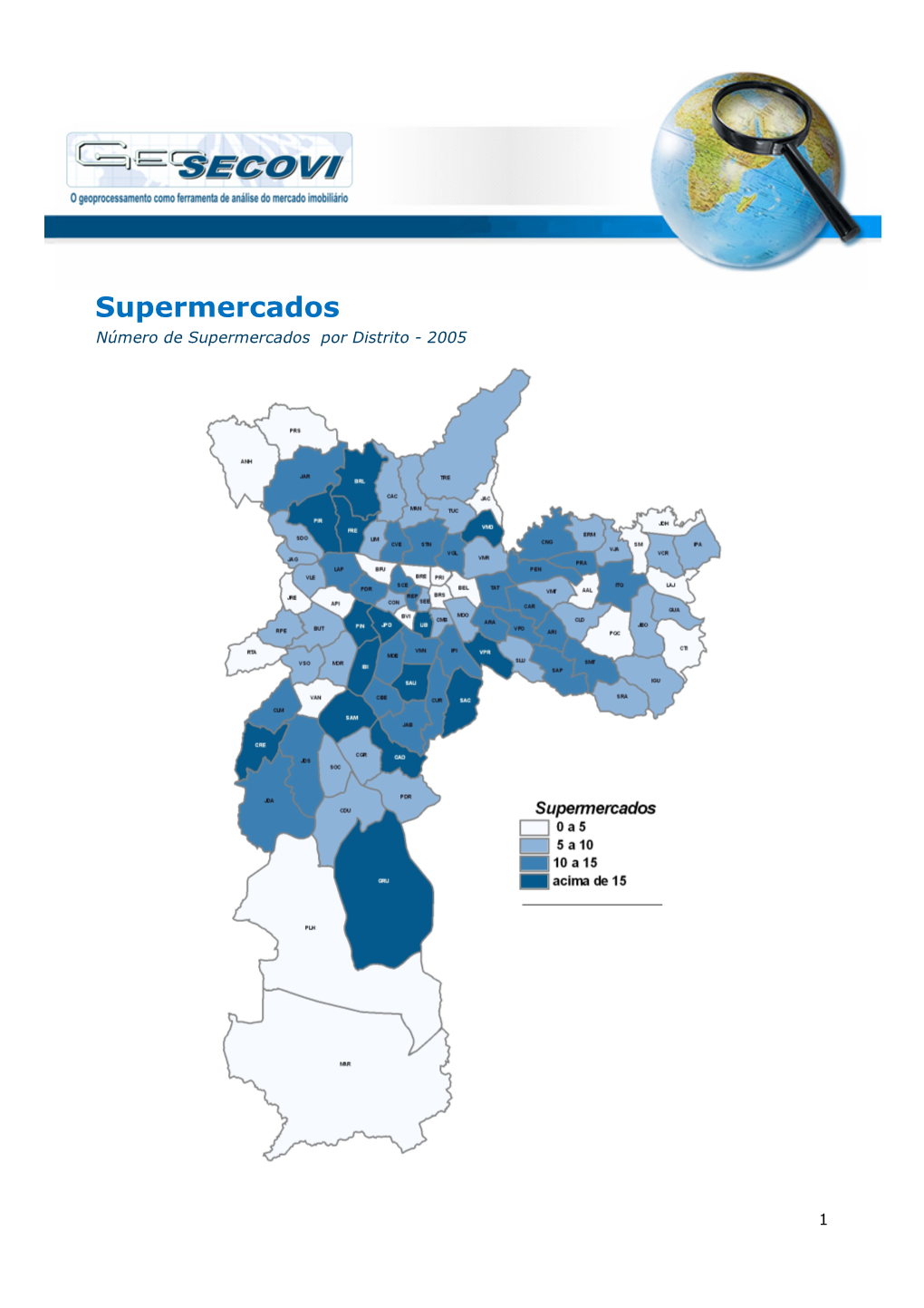 Supermercados Número De Supermercados Por Distrito - 2005