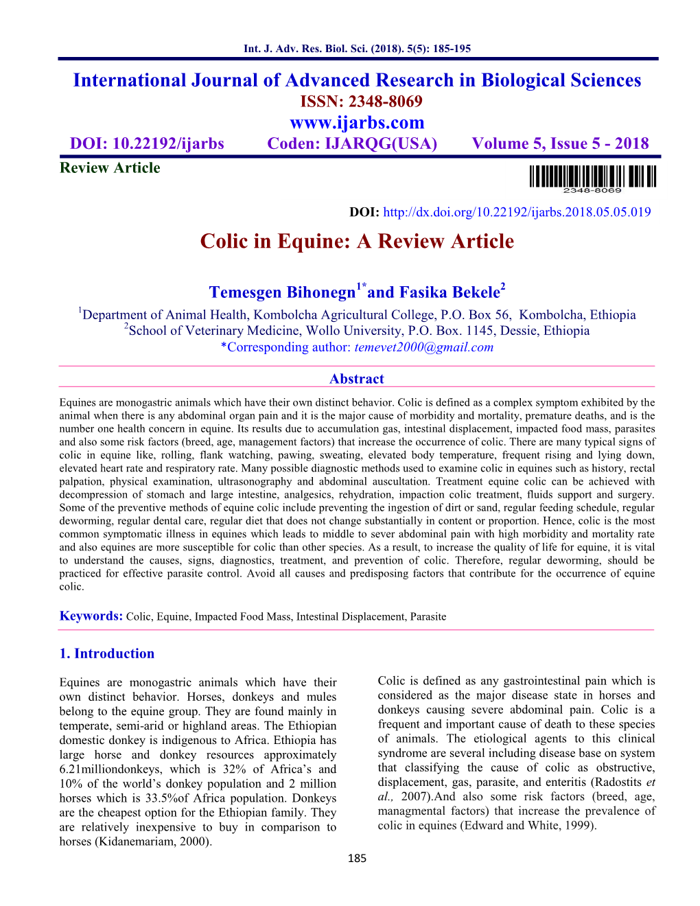 Colic in Equine: a Review Article