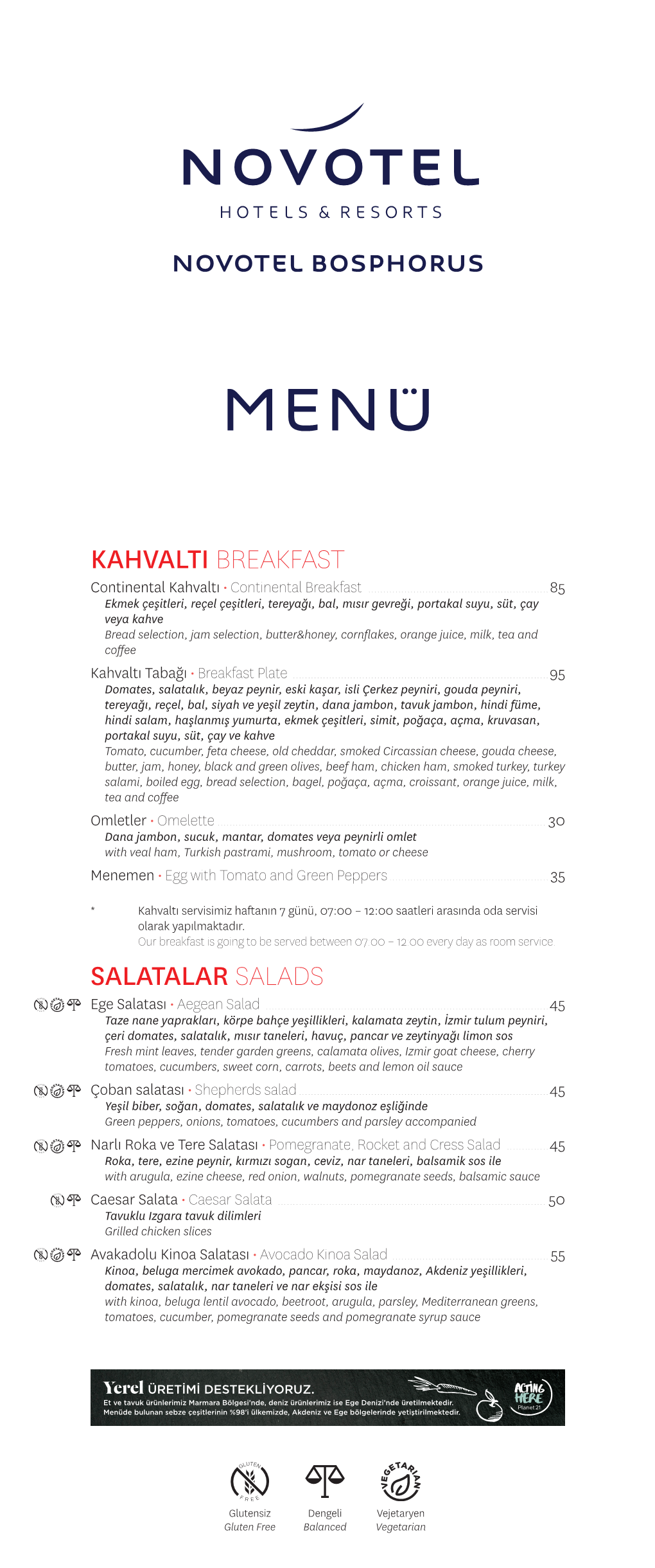 Kahvalti Breakfast Salatalar Salads