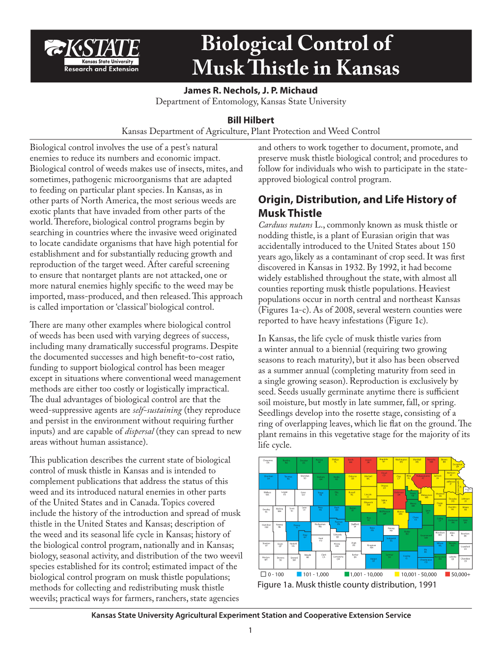 L873 Biological Control of Musk Thistle in Kansas