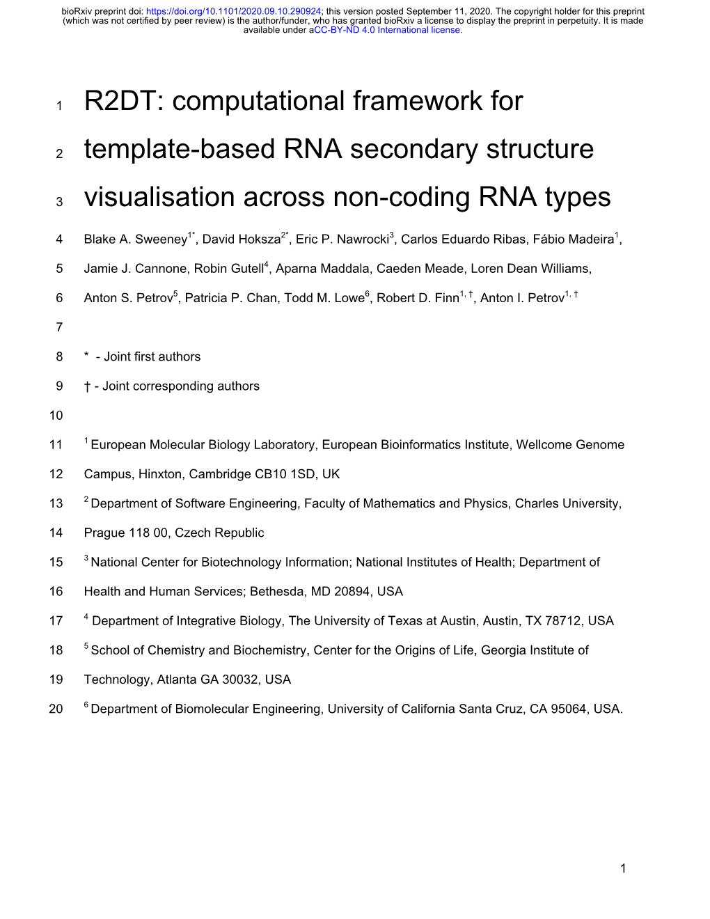 R2DT: Computational Framework for Template-Based RNA Secondary