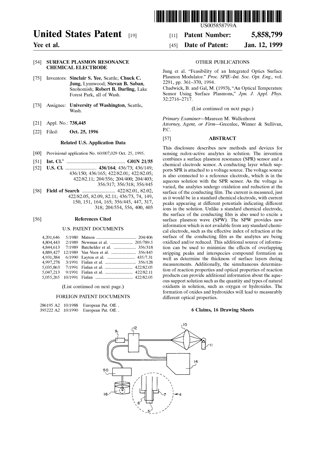 United States Patent (19) 11 Patent Number: 5,858,799 Yee Et Al