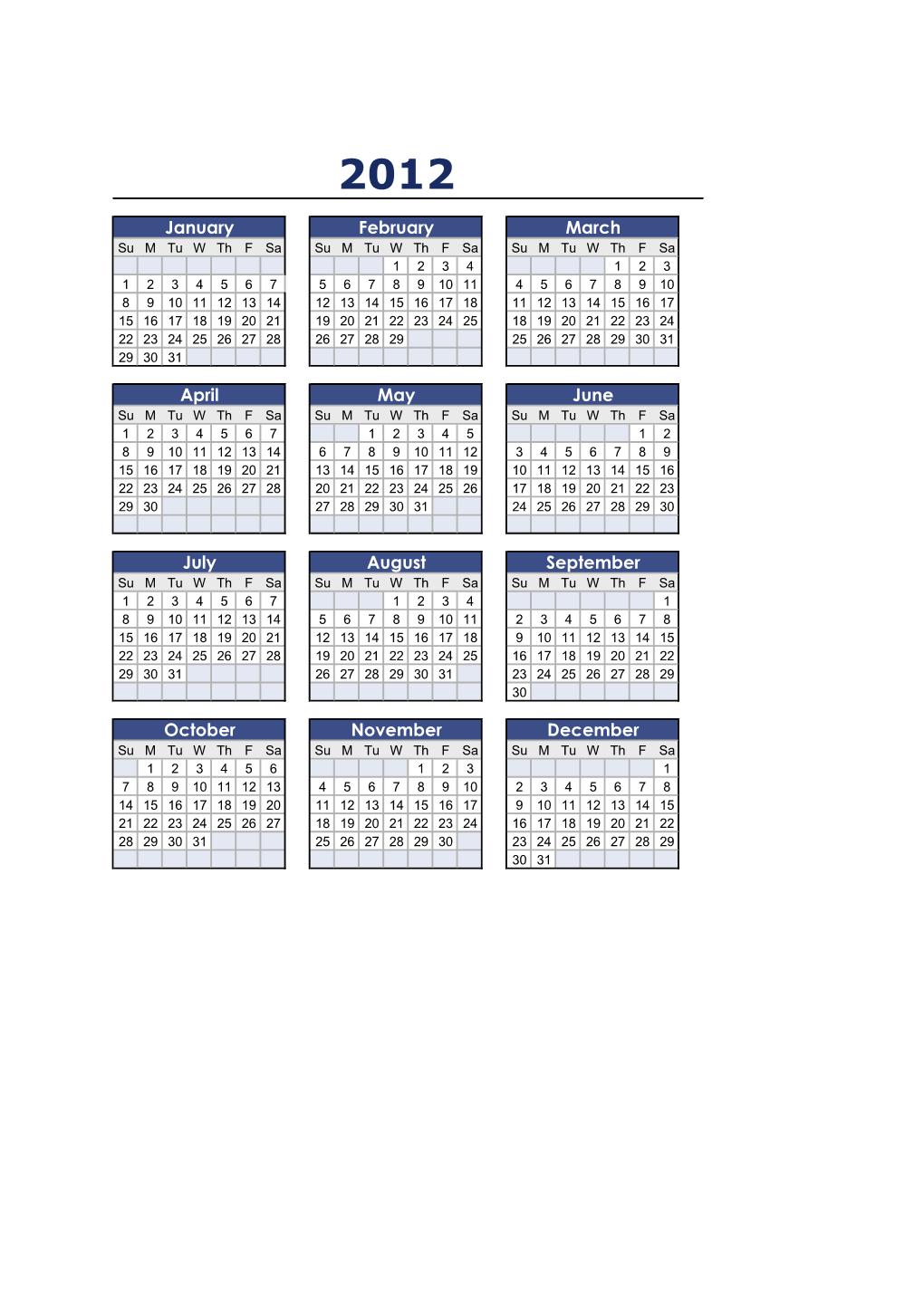 2011 Calendar