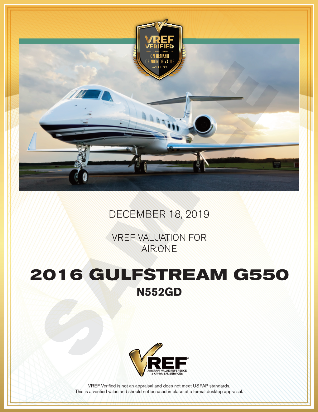 Air.One 2016 Gulfstream G550 SN 5552 N552GD