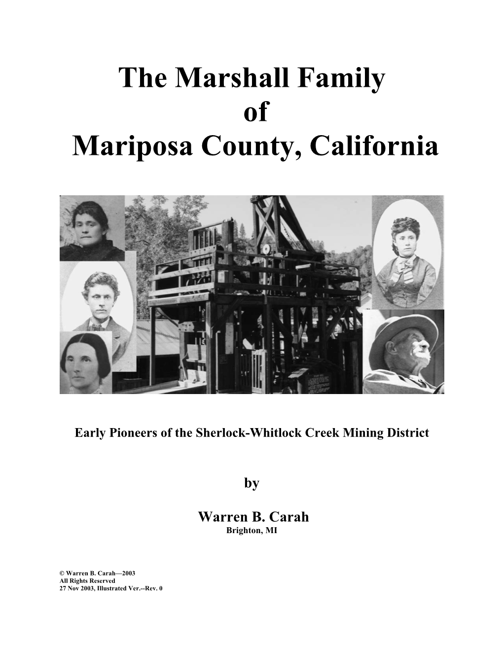 The Marshall Family of Mariposa County, California