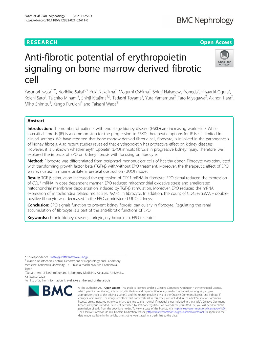 Anti-Fibrotic Potential of Erythropoietin Signaling on Bone Marrow Derived