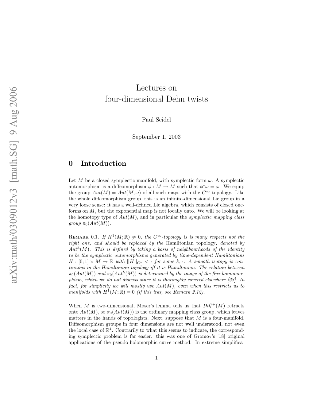 Lectures on Four-Dimensional Dehn Twists