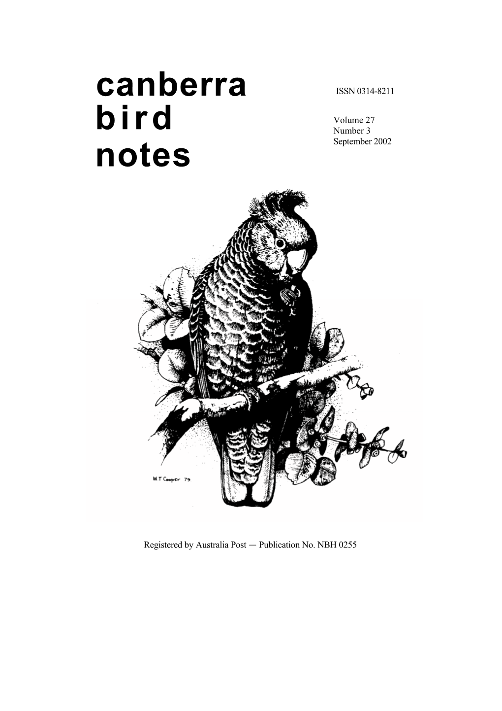 Canberra Bird Notes 27(3) September 2002